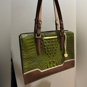 Olive Green leather Brahmin purse